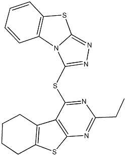 2-ethyl-5,6,7,8-tetrahydro[1]benzothieno[2,3-d]pyrimidin-4-yl [1,2,4]triazolo[3,4-b][1,3]benzothiazol-3-yl sulfide