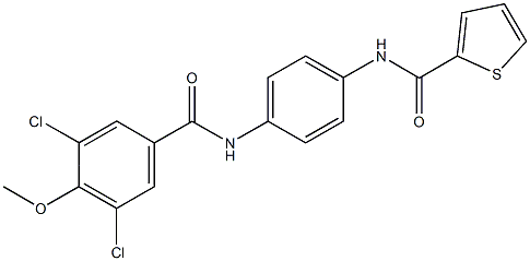 N-{4-[(3,5-dichloro-4-methoxybenzoyl)amino]phenyl}-2-thiophenecarboxamide 结构式