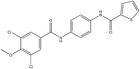 N-{4-[(3,5-dichloro-4-methoxybenzoyl)amino]phenyl}-2-thiophenecarboxamide,,结构式