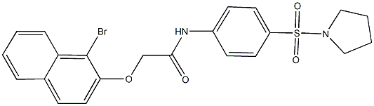 2-[(1-bromo-2-naphthyl)oxy]-N-[4-(1-pyrrolidinylsulfonyl)phenyl]acetamide,,结构式