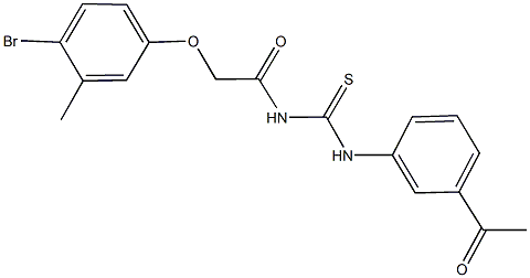 N-(3-acetylphenyl)-N'-[(4-bromo-3-methylphenoxy)acetyl]thiourea Struktur