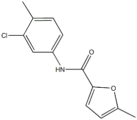 N-(3-chloro-4-methylphenyl)-5-methyl-2-furamide 结构式