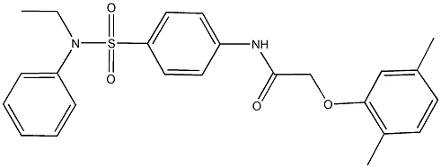 2-(2,5-dimethylphenoxy)-N-{4-[(ethylanilino)sulfonyl]phenyl}acetamide 化学構造式