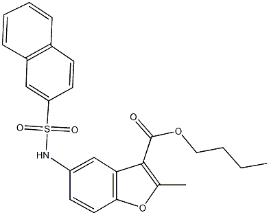 butyl 2-methyl-5-[(2-naphthylsulfonyl)amino]-1-benzofuran-3-carboxylate,,结构式