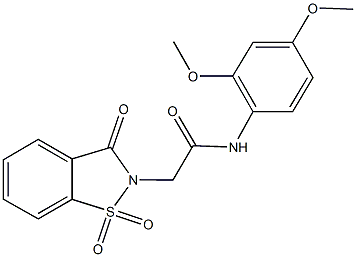 N-(2,4-dimethoxyphenyl)-2-(1,1-dioxido-3-oxo-1,2-benzisothiazol-2(3H)-yl)acetamide,,结构式