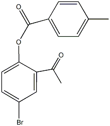 2-acetyl-4-bromophenyl 4-methylbenzoate 化学構造式