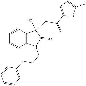 3-hydroxy-3-[2-(5-methyl-2-thienyl)-2-oxoethyl]-1-(3-phenylpropyl)-1,3-dihydro-2H-indol-2-one