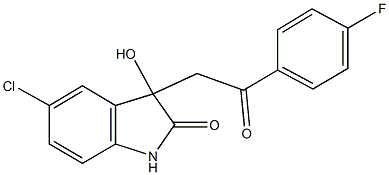 5-chloro-3-[2-(4-fluorophenyl)-2-oxoethyl]-3-hydroxy-1,3-dihydro-2H-indol-2-one 结构式