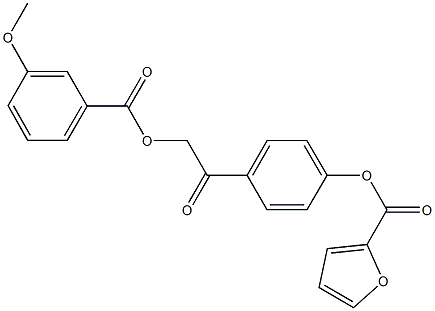 4-{2-[(3-methoxybenzoyl)oxy]acetyl}phenyl 2-furoate 化学構造式