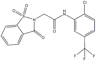 N-[2-chloro-5-(trifluoromethyl)phenyl]-2-(1,1-dioxido-3-oxo-1,2-benzisothiazol-2(3H)-yl)acetamide Structure