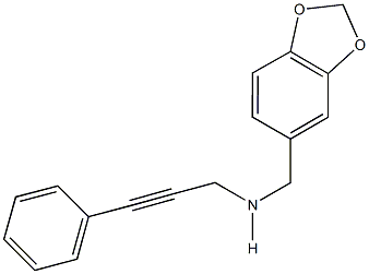 N-(1,3-benzodioxol-5-ylmethyl)-N-(3-phenyl-2-propynyl)amine Structure