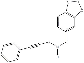 N-(1,3-benzodioxol-5-ylmethyl)-N-(3-phenyl-2-propynyl)amine,,结构式