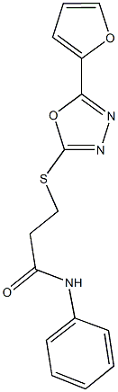 3-{[5-(2-furyl)-1,3,4-oxadiazol-2-yl]thio}-N-phenylpropanamide 化学構造式