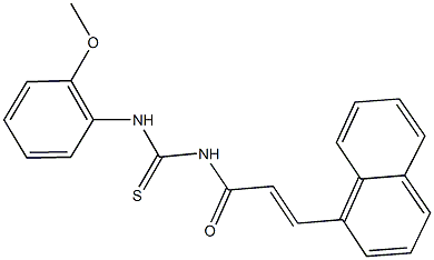 N-(2-methoxyphenyl)-N'-[3-(1-naphthyl)acryloyl]thiourea 化学構造式