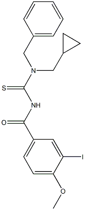 N-benzyl-N-(cyclopropylmethyl)-N'-(3-iodo-4-methoxybenzoyl)thiourea Structure