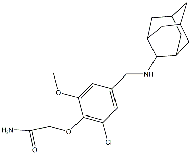 2-{4-[(2-adamantylamino)methyl]-2-chloro-6-methoxyphenoxy}acetamide Struktur