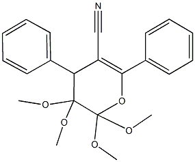 2,2,3,3-tetramethoxy-4,6-diphenyl-3,4-dihydro-2H-pyran-5-carbonitrile Structure