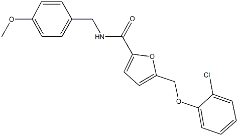 5-[(2-chlorophenoxy)methyl]-N-(4-methoxybenzyl)-2-furamide,,结构式