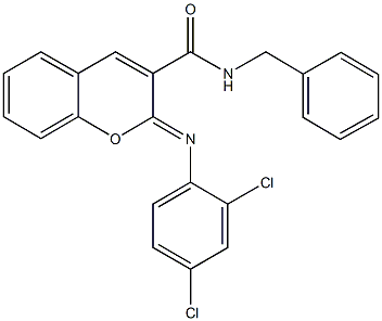 N-benzyl-2-[(2,4-dichlorophenyl)imino]-2H-chromene-3-carboxamide Structure