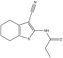 N-(3-cyano-4,5,6,7-tetrahydro-1-benzothien-2-yl)propanamide Struktur