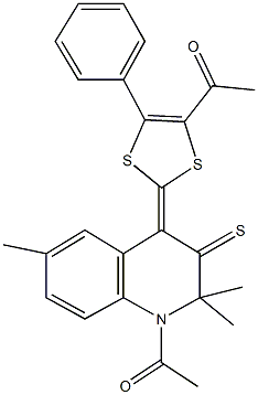 1-[2-(1-acetyl-2,2,6-trimethyl-3-thioxo-2,3-dihydro-4(1H)-quinolinylidene)-5-phenyl-1,3-dithiol-4-yl]ethanone