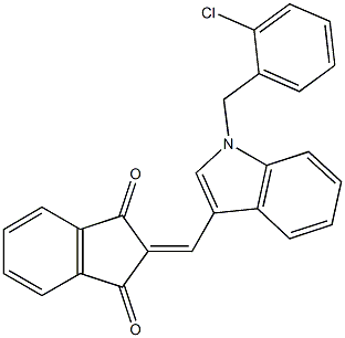 2-{[1-(2-chlorobenzyl)-1H-indol-3-yl]methylene}-1H-indene-1,3(2H)-dione Structure