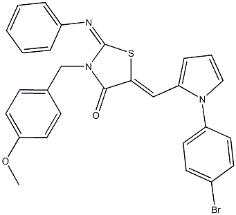 5-{[1-(4-bromophenyl)-1H-pyrrol-2-yl]methylene}-3-(4-methoxybenzyl)-2-(phenylimino)-1,3-thiazolidin-4-one Structure