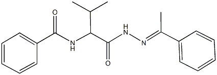 N-(2-methyl-1-{[2-(1-phenylethylidene)hydrazino]carbonyl}propyl)benzamide,,结构式