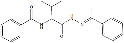 N-(2-methyl-1-{[2-(1-phenylethylidene)hydrazino]carbonyl}propyl)benzamide Structure