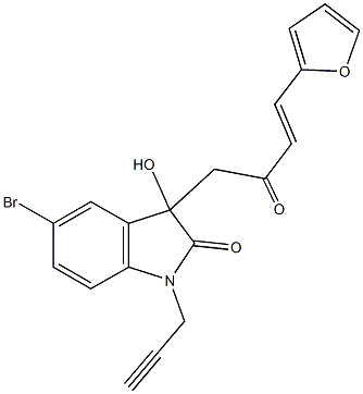 5-bromo-3-[4-(2-furyl)-2-oxo-3-butenyl]-3-hydroxy-1-(2-propynyl)-1,3-dihydro-2H-indol-2-one|