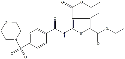 diethyl 3-methyl-5-{[4-(4-morpholinylsulfonyl)benzoyl]amino}-2,4-thiophenedicarboxylate Struktur