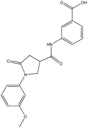 3-({[1-(3-methoxyphenyl)-5-oxo-3-pyrrolidinyl]carbonyl}amino)benzoic acid Struktur