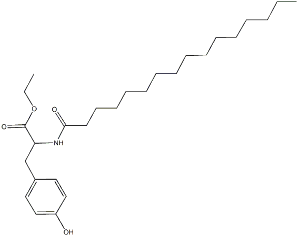 ethyl 3-(4-hydroxyphenyl)-2-(palmitoylamino)propanoate Struktur