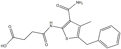 4-{[3-(aminocarbonyl)-5-benzyl-4-methylthien-2-yl]amino}-4-oxobutanoic acid,,结构式