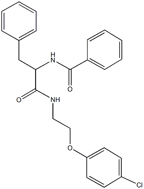 N-(1-benzyl-2-{[2-(4-chlorophenoxy)ethyl]amino}-2-oxoethyl)benzamide Struktur