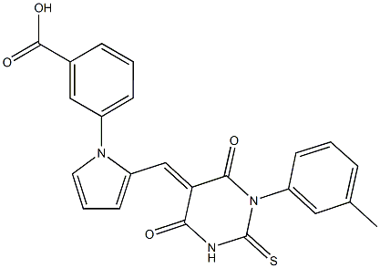 3-{2-[(1-(3-methylphenyl)-4,6-dioxo-2-thioxotetrahydro-5(2H)-pyrimidinylidene)methyl]-1H-pyrrol-1-yl}benzoic acid