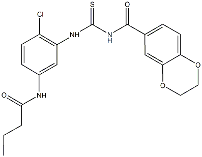  N-[4-chloro-3-({[(2,3-dihydro-1,4-benzodioxin-6-ylcarbonyl)amino]carbothioyl}amino)phenyl]butanamide