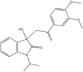 3-[2-(3,4-dimethoxyphenyl)-2-oxoethyl]-3-hydroxy-1-isopropyl-1,3-dihydro-2H-indol-2-one Structure