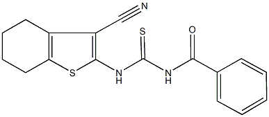 N-benzoyl-N'-(3-cyano-4,5,6,7-tetrahydro-1-benzothien-2-yl)thiourea Structure