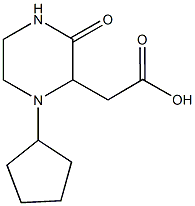 (1-cyclopentyl-3-oxo-2-piperazinyl)acetic acid Structure