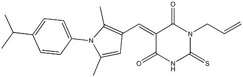 1-allyl-5-{[1-(4-isopropylphenyl)-2,5-dimethyl-1H-pyrrol-3-yl]methylene}-2-thioxodihydro-4,6(1H,5H)-pyrimidinedione Structure