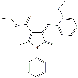 ethyl 4-(2-methoxybenzylidene)-2-methyl-5-oxo-1-phenyl-4,5-dihydro-1H-pyrrole-3-carboxylate Struktur