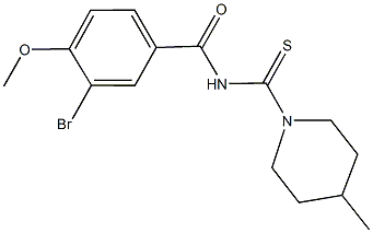 3-bromo-4-methoxy-N-[(4-methyl-1-piperidinyl)carbothioyl]benzamide,,结构式