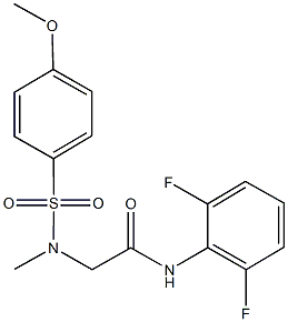 N-(2,6-difluorophenyl)-2-[[(4-methoxyphenyl)sulfonyl](methyl)amino]acetamide,,结构式
