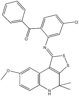 {4-chloro-2-[(8-methoxy-4,4-dimethyl-4,5-dihydro-1H-[1,2]dithiolo[3,4-c]quinolin-1-ylidene)amino]phenyl}(phenyl)methanone