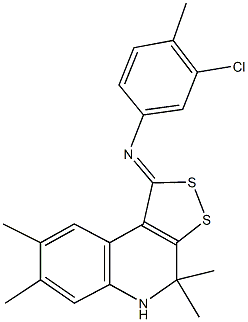 N-(3-chloro-4-methylphenyl)-N-(4,4,7,8-tetramethyl-4,5-dihydro-1H-[1,2]dithiolo[3,4-c]quinolin-1-ylidene)amine Structure