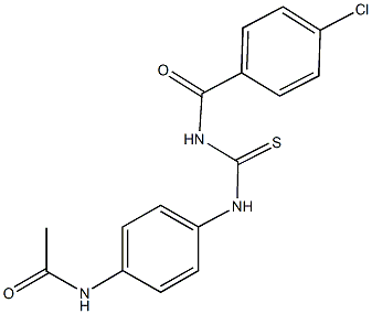N-[4-({[(4-chlorobenzoyl)amino]carbothioyl}amino)phenyl]acetamide Struktur
