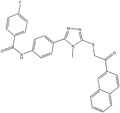 4-fluoro-N-[4-(4-methyl-5-{[2-(2-naphthyl)-2-oxoethyl]sulfanyl}-4H-1,2,4-triazol-3-yl)phenyl]benzamide|