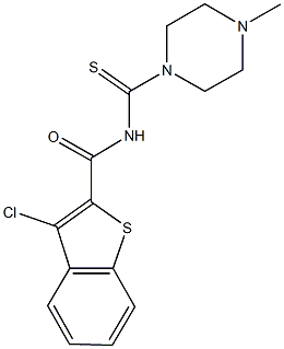 3-chloro-N-[(4-methyl-1-piperazinyl)carbothioyl]-1-benzothiophene-2-carboxamide Structure