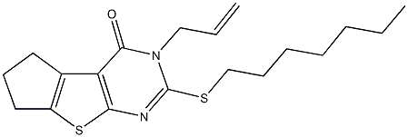 3-allyl-2-(heptylsulfanyl)-3,5,6,7-tetrahydro-4H-cyclopenta[4,5]thieno[2,3-d]pyrimidin-4-one Structure